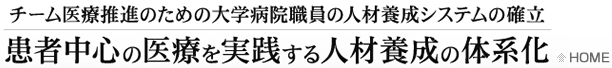 チーム医療推進のための大学病院職員の人材養成システムの確立　患者中心の医療を実践する人材養成の体系化