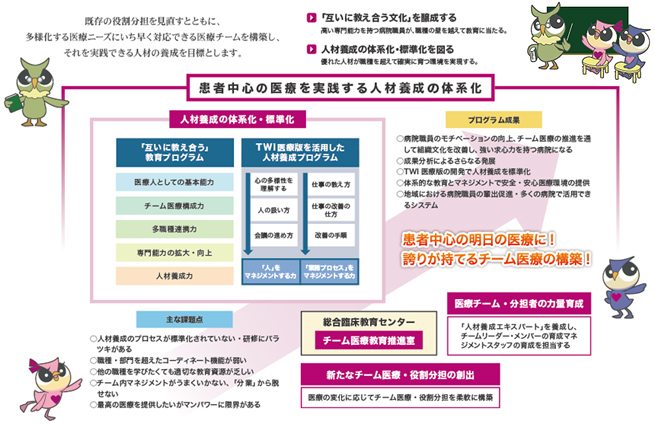 患者中心の医療を実践する人材養成の体系化の図