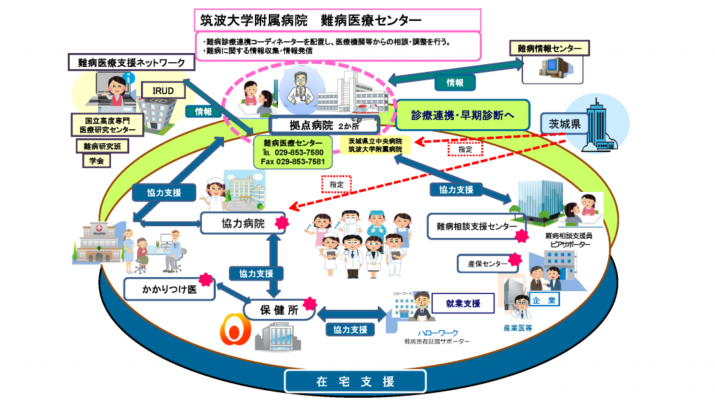 難病医療センター設置と連携の図