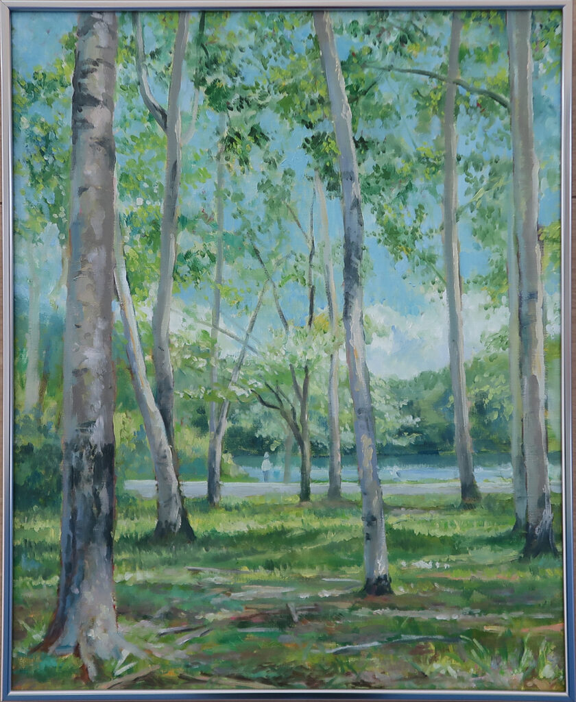 山根遥香《湖と白樺》