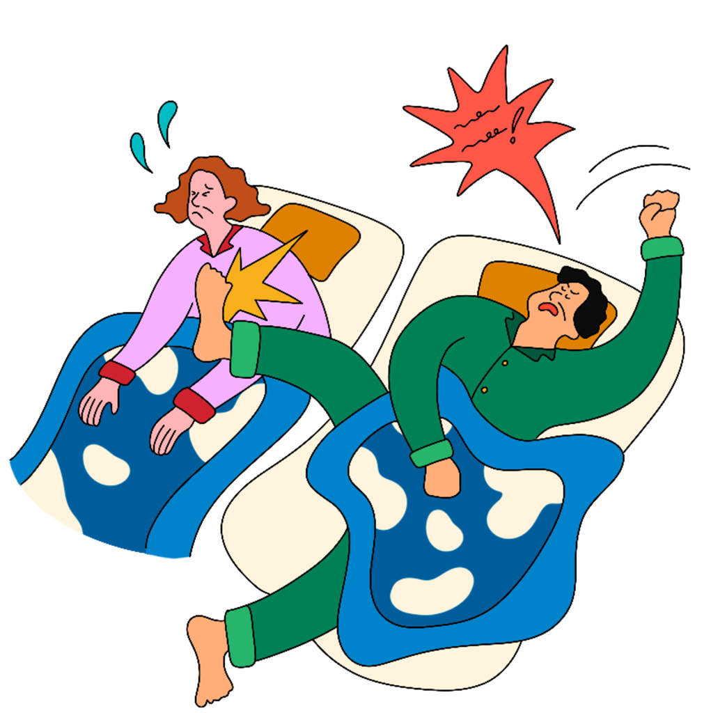 レム睡眠行動障害についてのイラスト