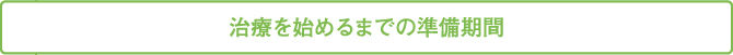 治療を始めるまでの準備期間